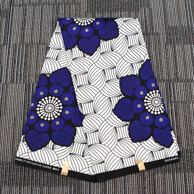 African Fabric Kente Cloth by The Yard 6 Yards Polyester African American Ankara Print Wax Fabric A04