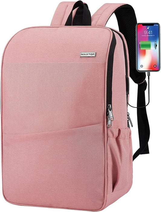 MAXTOP Deep Storage Laptop Backpack with USB Charging Port[Water Resistant] College School Computer Bookbag Fits 17 Inch Laptop