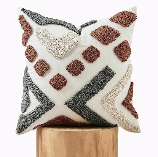 lifein 20x20 Pillow Covers-Throw Pillow Cover,Boho Jacquard Pillow Covers,Farmhouse Decorative Pillow Cover,Pillow Cases for Couch,Sofa,Bed,Chair,Living Room,Home Decor(20x20inch)