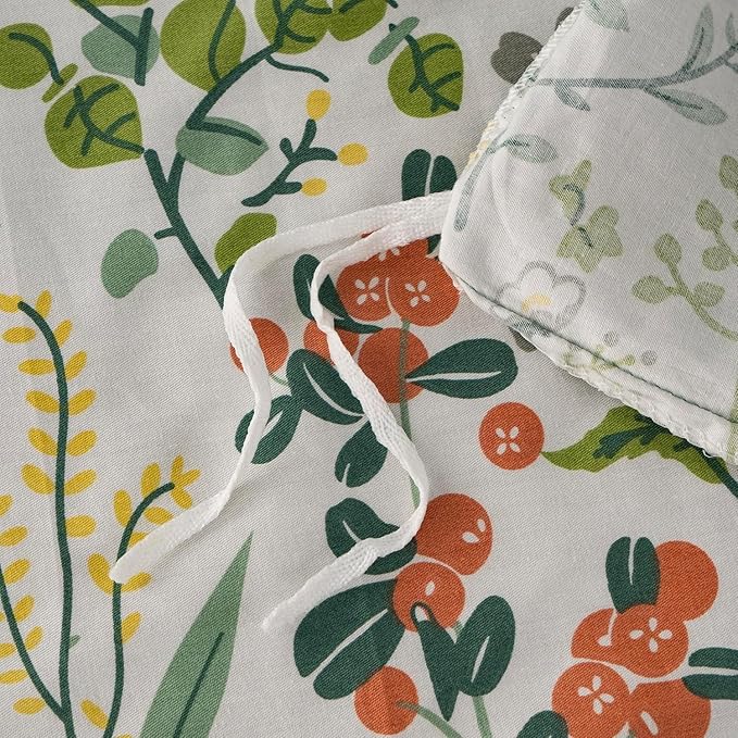 mixinni Sage Green Duvet Cover Set King-Exquisite Floral King Size Comforter Set for All Seasons, 3 Pieces, 1 Wildflower Plants Duvet Cover (104"x90") and 2 Pillow Cases (20"x36"), Sage Green