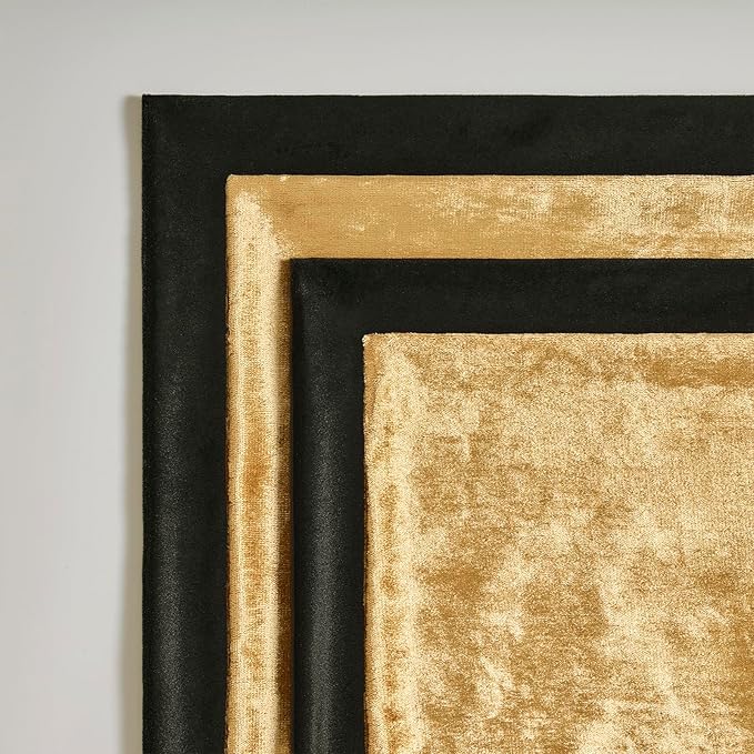 Gold Black Pillow Covers 20x20 Set of 4,Velvet Luxury Couch Throw Pillow Soft Covers Decorative Modern Square Pillows Living Room Vintage Cushion Covers