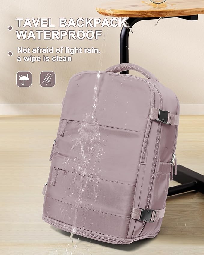 coowoz Travel Backpack Carry On for Women Man Gym Backpacks with Laptop Compartment Mochila de Viaje Teacher Personal Item Backpack Rucksack Airplane Accessories Must Haves Lotus Pink Small