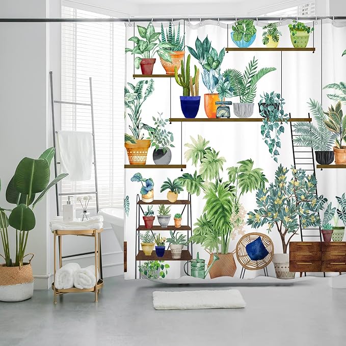 Bohemian Bathroom Curtain Colorful Boho Floral Print Beautiful Bright Polyester Fabric Cloth Shower Curtain for Bathroom Decoration, 72"x72"