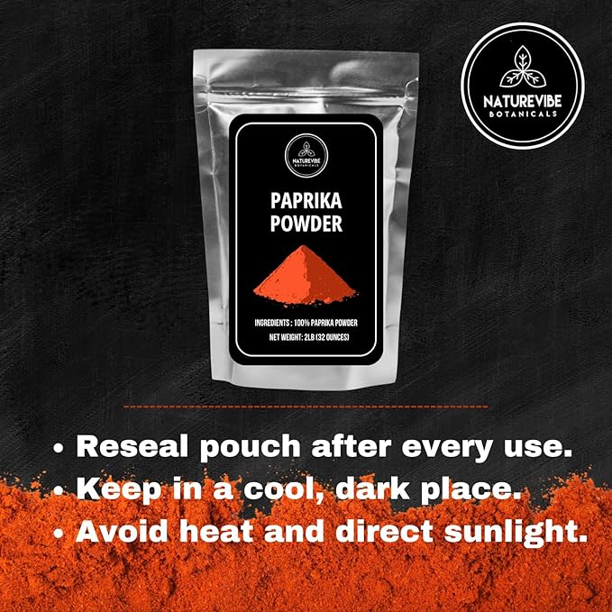 Paprika Powder 2lb by Naturevibe Botanicals | Red Paprika Ground Seasoning | Great for Garnishing (32 Ounces)