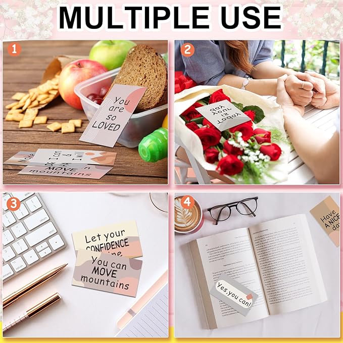 Outus 120 Pcs Motivational Encouragement Quote Cards Inspirational Kindness Appreciation Gratitude Business Cards Encouragement Mini Note Cards, 30 Styles, 3.5 x 2 Inch(Boho Style)