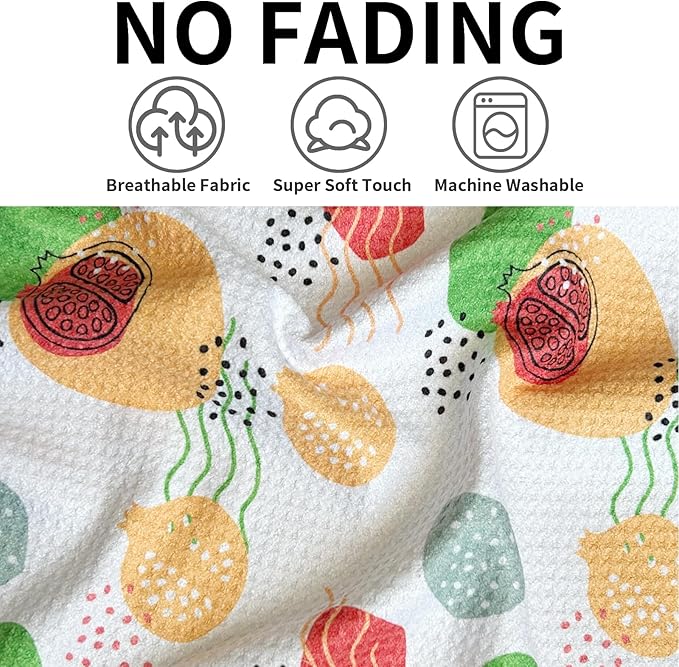 QUILTINA Dish Towels Set - 17 x 25 Inches 100% Cotton Waffle Weave Kitchen Towels 6 Pack, Dish Towels for Kitchen, Super Absorbent for Drying and Cleaning