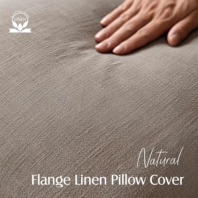 Foindtower Set of 2, Decorative Linen Soild Throw Pillow Covers Soft Accent Euro Cushion Case Farmhouse Neutral Pillowcase for Chair Couch Sofa Bedroom Living Room Home Decor 16 x 16 Inch Brown Tan