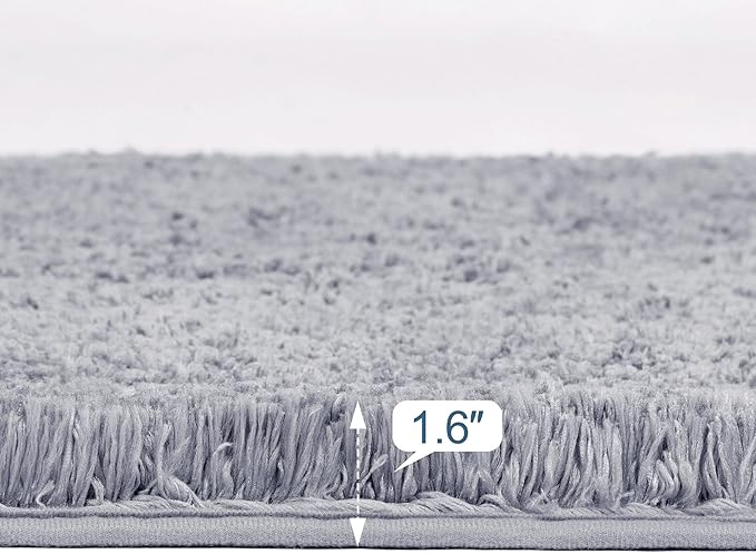 Walensee Large Bathroom Rug (24 x 36, Grey) Extra Soft and Absorbent Shaggy Bath Mat Machine Washable Microfiber Non Slip Luxury Floor Mat