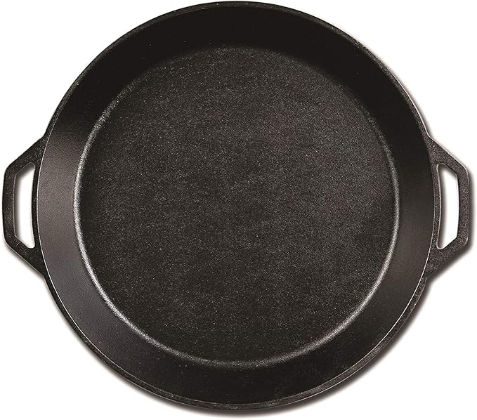 20-inch Pre-Seasoned Cast Iron Skillet - Dual Assist Handles - Nitrided Rust-Proof - For Oven, Stovetop, Grill & Campfire