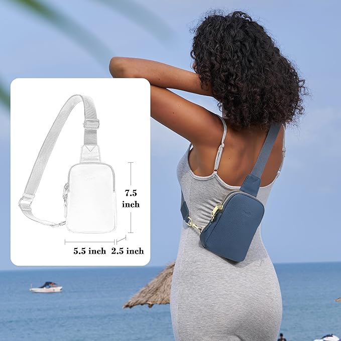 INICAT Travel Small Sling Bag Leather Crossbody Bags for Women Fanny Packs Cross Body Bag for Woman Cross Body Purses