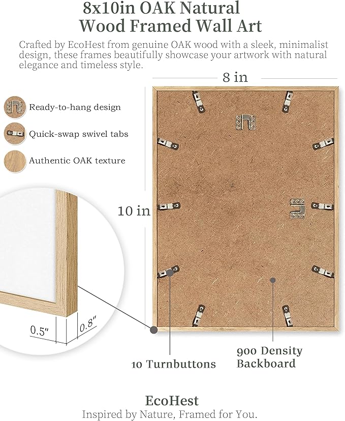 EcoHest Small Trendy Newspaper Framed Wall Art, 8x10 in OAK Wood Mom I Am a Rich Man Canvas Art, Magazine Girly Poster College Dorm Decor, Beige Logs Set of 1 for Bedroom Living Room