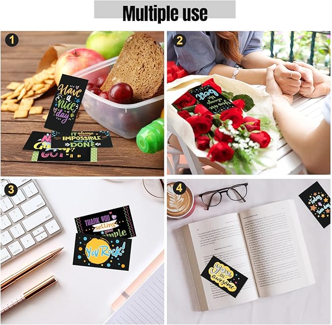 Outus 120 Pcs Motivational Encouragement Quote Cards - Inspirational Kindness Appreciation Gratitude Business Mini Notes, 30 Styles, 3.5 x 2 Inch (Dark Style)