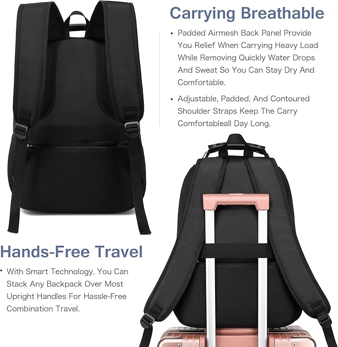 Boavan Laptop Backpack for men, 15.6 inch Laptop Bag with USB Port, Waterproof Travel Work Backpack Purse, Anti-Theft Teacher Nurse Doctor Casual Bookbags Office Business backpack，Orange Black