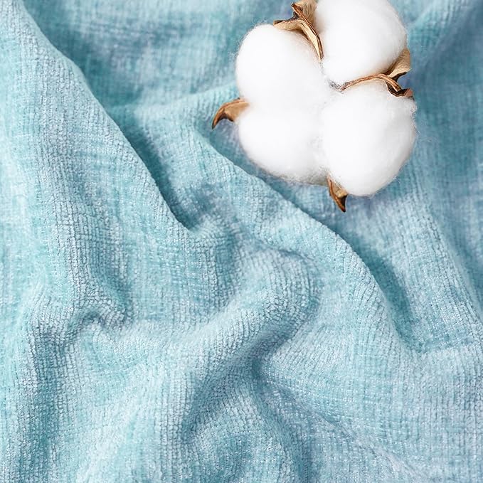 CaliTime Throw Pillow Covers Decorative 20 X 26 Inches Pack of 2 Cozy Chenille Standard Pillow Shams Cases for Couch Sofa Bed Living Room Home Light Blue Grey