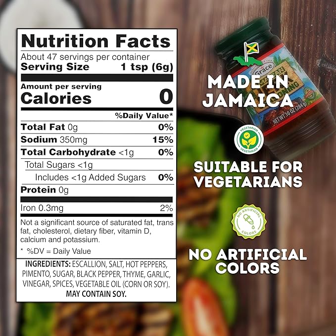 Grace Jamaican Hot & Mild Jerk Seasoning (Two 10 Oz Jars) - Hot & Mild Jerk Jamaican Style - Caribbean Mix for Chicken & Oxtail