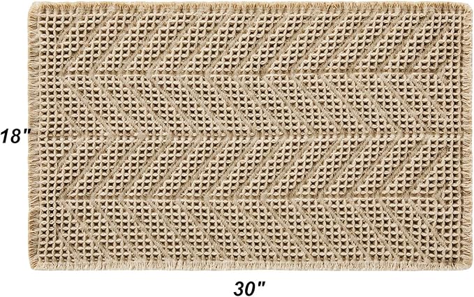 Bathroom Floor Mat,Boho Bath Rug,Super Absorbent Bath Mat,Bathroom Rugs Non Slip Washable, Quick Dry Shower Mats, Ultra Soft Bath Mat Towel,Brown,18"*30"