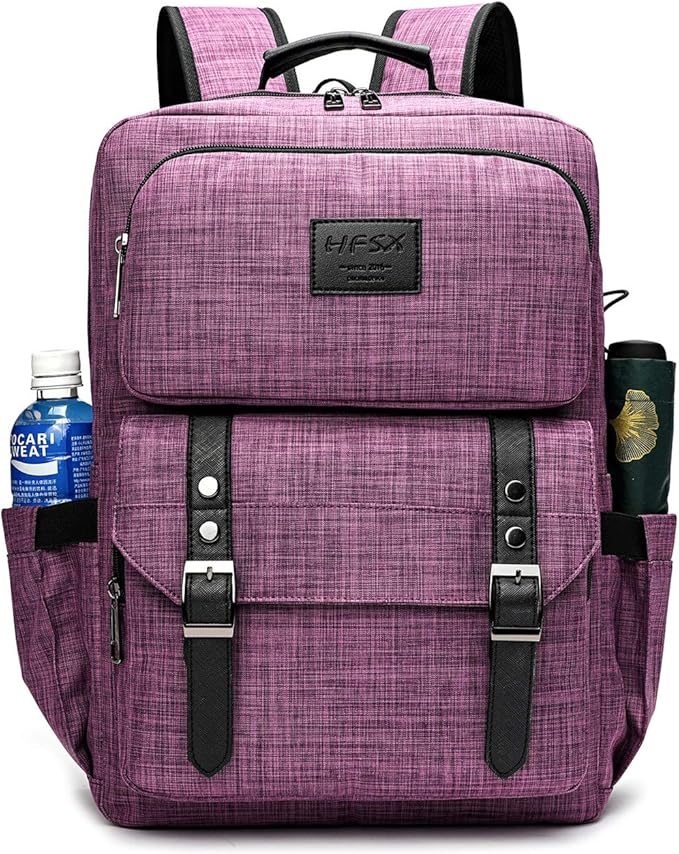 HFSX Laptop Backpack Women Men College Backpacks Bookbag Vintage Backpack Book Bag Fashion Back Pack Anti Theft Travel Backpacks with Charging Port fit 15.6 Inch Laptop