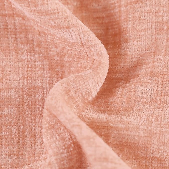 CaliTime Throw Pillow Covers Decorative 16 X 16 Inches Pack of 2 Cozy Chenille Cushion Cases for Couch Sofa Bed Living Room Home Dusty Pink