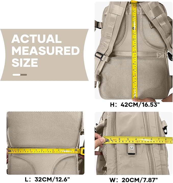 coowoz Travel Backpack For Women Men,Carry On Backpack,Hiking Backpack Waterproof Outdoor Sports Rucksack Casual Daypack travel essentials（Khaki）