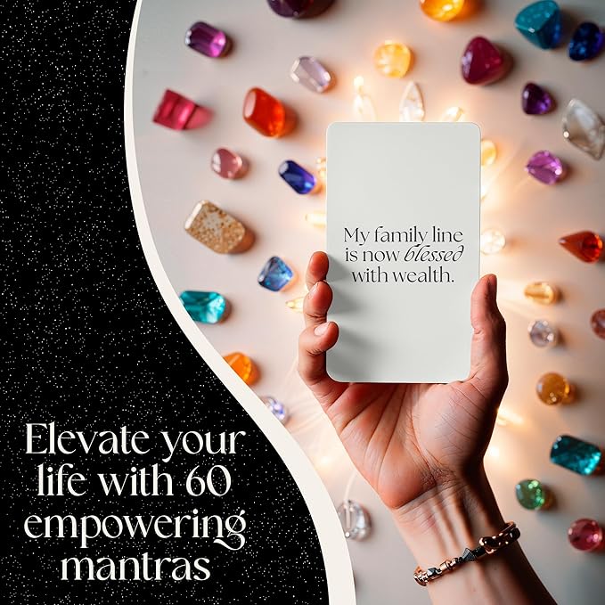 Affirmation Cards For Women Miracle Mantras Positive Affirmartions cards 60 Daily affirmations for women for Self-Care, Love and Wealth -Gifts for women.