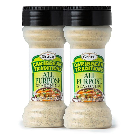Grace Caribbean Tradition All Purpose Seasoning - 2 Pack - All Spices & Seasonings for Cooking - A Complete Veggie Blend - The Best Jamaican Mediterranean Spices For Cooking With Complete Spice Blend Flavor of The Caribbean