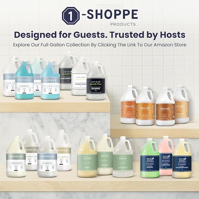 Terra Pure Green Tea Hotel Body Lotion | 1 Gallon | For Hospitality & Vacation Rentals to Refill Dispensers | (Set of 4)