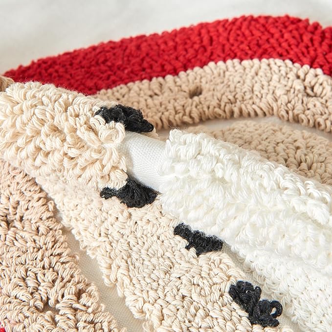 lifein 18x18 Pillow Covers-Throw Pillow Cover,Tufted Boho Jacquard Pillow Covers,Farmhouse Decorative Pillow Cover,Pillow Cases for Gift,Couch,Sofa,Bed,Chair,Living Room,Home Decor(18x18inch)