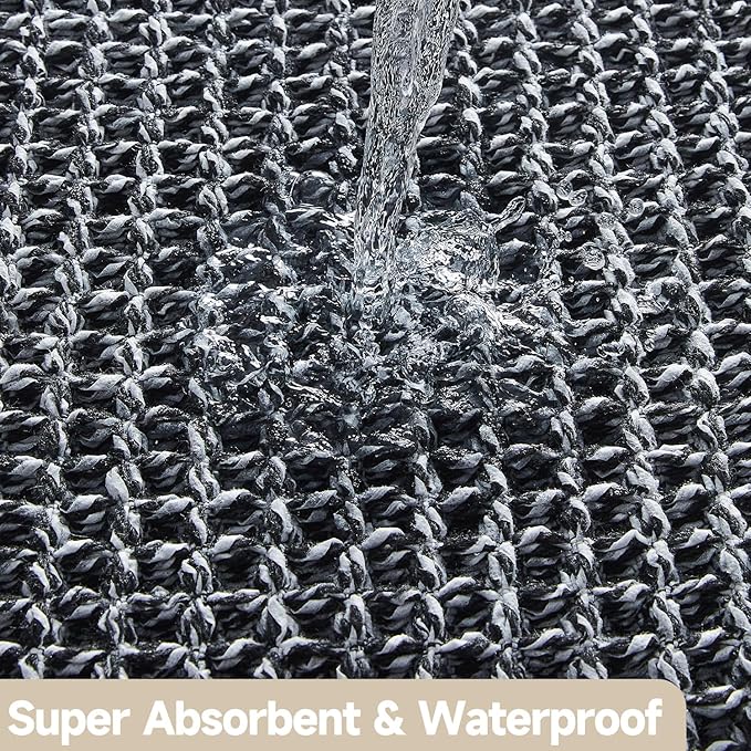 Black and White Bathroom Rugs, Waffle Runner Rug Bathroom Non Slip Washable Long Super Absorbent Quick Dry Boho Farmhouse Bath Decor, 72"x24" Black and White