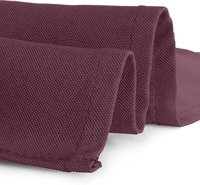 Gee Di Moda Rectangle Tablecloth - 60 x 126 Inch Burgundy Table Cloth for 8 Foot Rectangle Table - Heavy Duty Washable Fabric - for 8 Ft Buffet Table, Holiday Party, Dinner, Wedding & Baby Shower