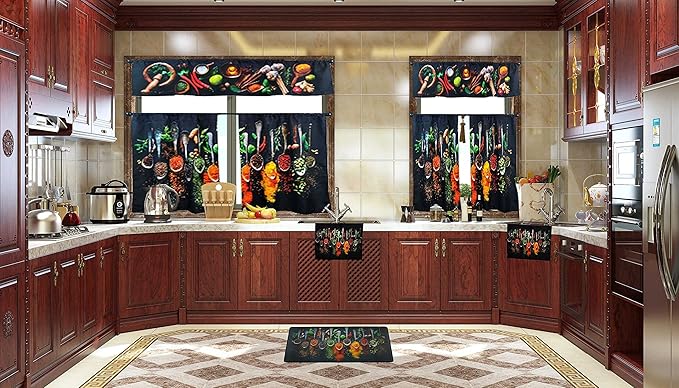 UpNUpCo Artistic Beautiful Anti Fatigue Kitchen Floor Mat - Unique Floor Mats - Pain Relief Padded Kitchen Mats - Floor Mats For In Front Of Sink - Memory Foam 30" X 17.5" X 10mm Cushion Spicy