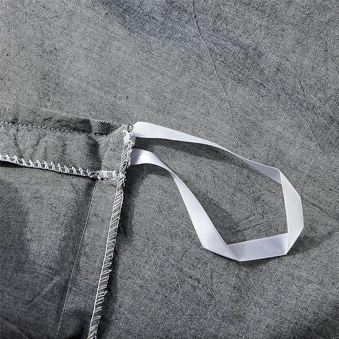 JELLYMONI Black 100% Washed Cotton Duvet Cover Set, 3 Pieces Luxury Soft Bedding Set with Zipper Closure. Solid Color Pattern Duvet Cover Queen Size(No Comforter)