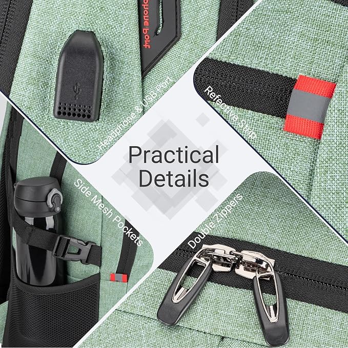 40L Expandable Laptop Backpack, Anti-thief Travel Backpack with USB Charging Port, Airline Approved Business Waterproof Carry on Luggage, Fits 15.6" Laptop for Men Women