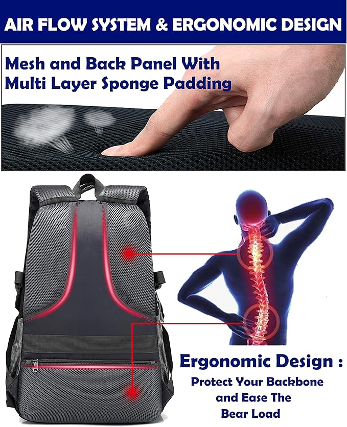 Backpack for College Sturdy Bookbag Travel Business with USB Charging Port Laptop compartment Chest Straps Anti Theft Night Light Reflective (Purple)