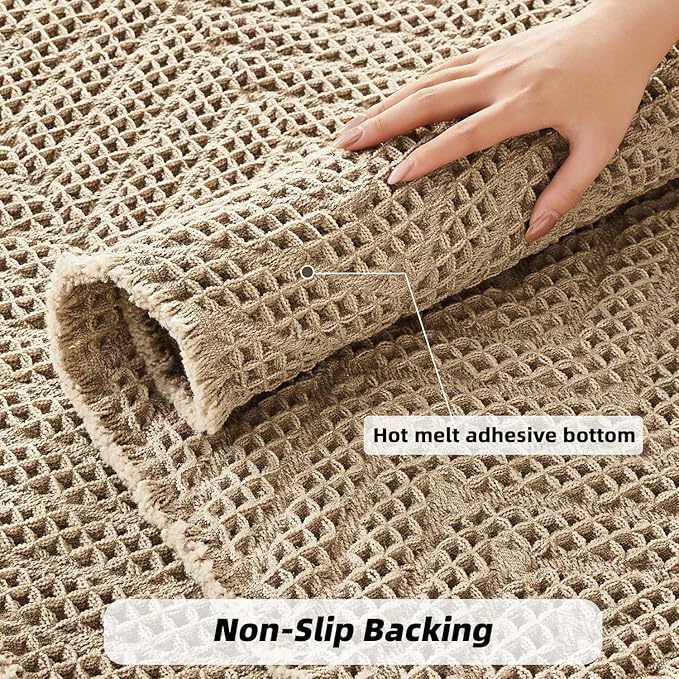 Bathroom Runner Rug Super Absorbent Non Slip Long Bath Mat Machine Washable Boho Bathroom Rugs Quick Dry Rug Runners for Hallway Bedroom Laundry Room,Brown, 2'x 6'(24" x 72")