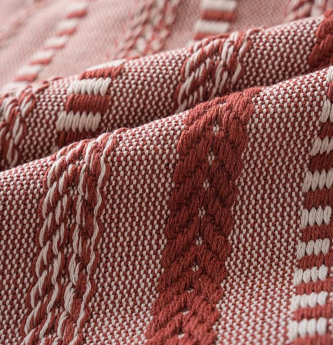 Boho Throw Pillow Covers 12x20 Inch Set of 2, Farmhouse Decorative Couch Pillow Cases, Rust Accent Pillows of Bed, Sofa Bedroom Living Room Home Decor Cushion Cover