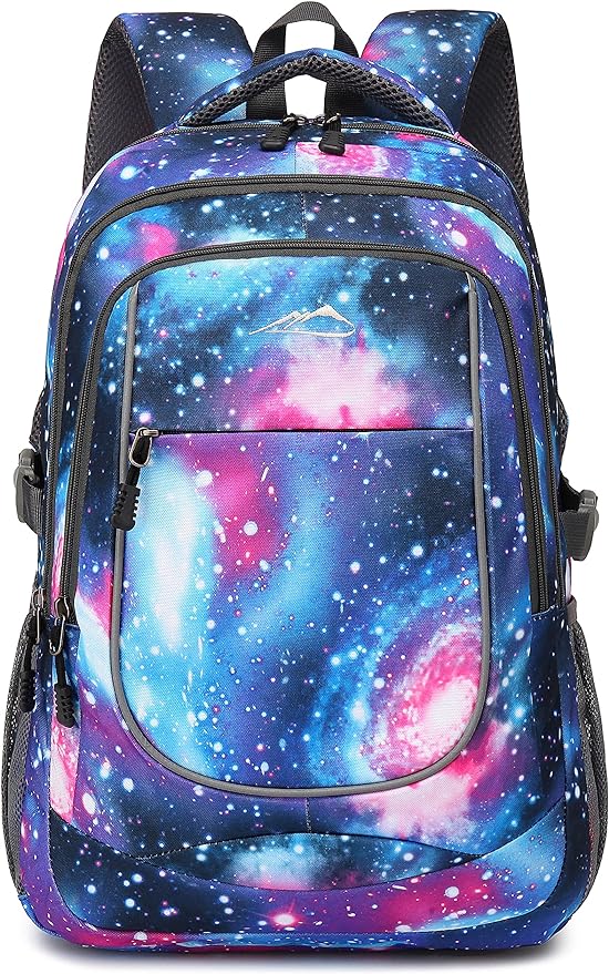 ProEtrade Galaxy Backpack Bookbag for College Sturdy Travel Business Hiking Fit Laptop Up to 15.6 Inch Multi Compartment Gifts for Men Women Night Light Reflective (Galaxy)