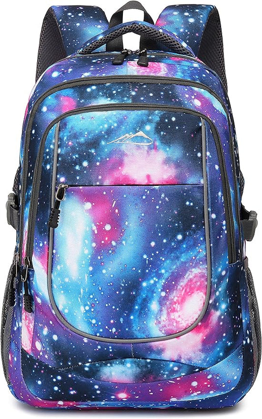 ProEtrade Galaxy Backpack Bookbag for College Sturdy Travel Business Hiking Fit Laptop Up to 15.6 Inch Multi Compartment Gifts for Men Women Night Light Reflective (Galaxy)