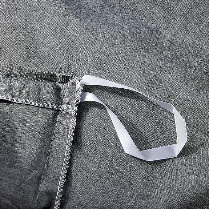 JELLYMONI Black 100% Washed Cotton Duvet Cover Set, 3 Pieces Ultra Soft Bedding Set with Zipper Closure. Solid Color Pattern Duvet Cover King Size(No Comforter)