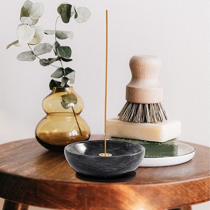 Incense Holder, Natural Marble Incense Holder for Sticks with 9 Holes, Handmade Incense Stick Burner Ideal for Smudging, Incense Burning, Decoration