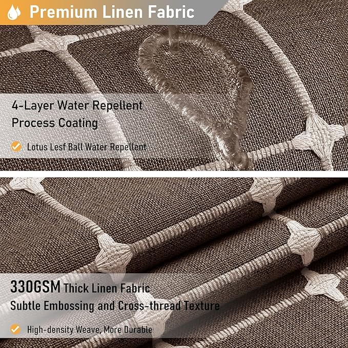 BTTN 60 Inch Stall Shower Curtain - Boho Farmhouse Linen Weighted Fabric Cloth Shower Curtain Set with 10 Plastic Hooks, Narrow Bohemian Country Decorative Shower Curtains for Bathroom - 60x72 - Brown