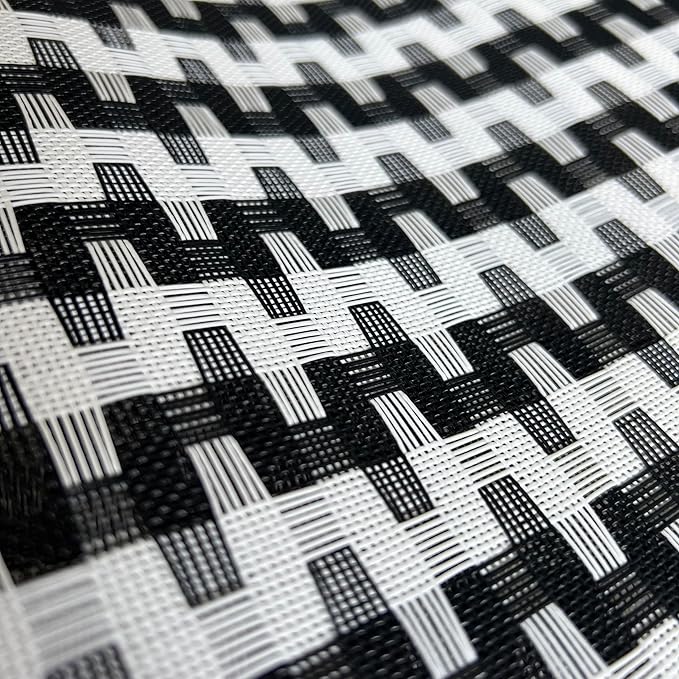 Placemat,Blending Color Durable Woven Vinyl Placemat Washable Heat-Resistant Anti-Skid Kitchen Dining Table Mats Set of 6, Black White
