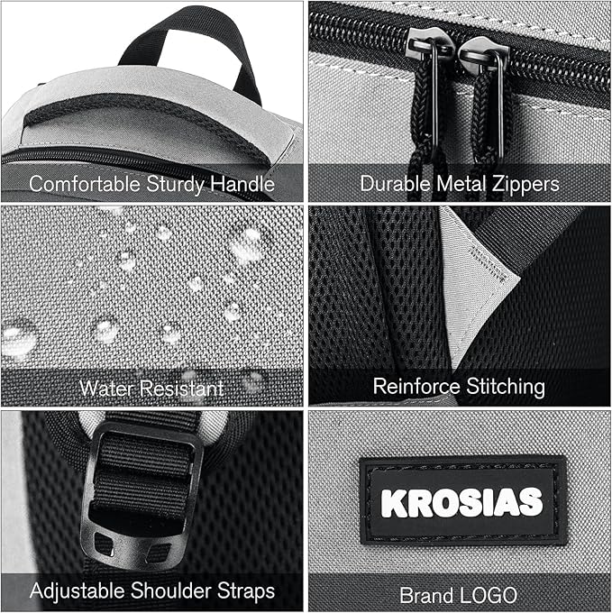 Backpack for Men and Women, School Backpack Teens Boys and Girls 17.3 Inch Laptop Bookbag with USB Charger for High School College Work Travel Business (Gray)