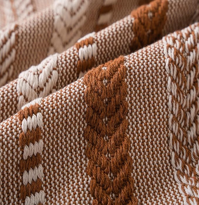 Boho Fall Throw Pillow Covers 18x18 Inch Set of 2, Farmhouse Decorative Couch Pillow Cases, Brown Accent Pillows of Bed, Sofa Bedroom Living Room Home Decor Cushion Cover