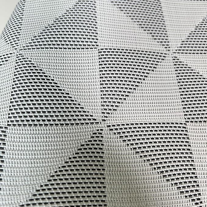 Placemat,Blending Color Durable Woven Vinyl Placemat Washable Heat-Resistant Anti-Skid Kitchen Dining Table Mats (Set of 4, White Black)