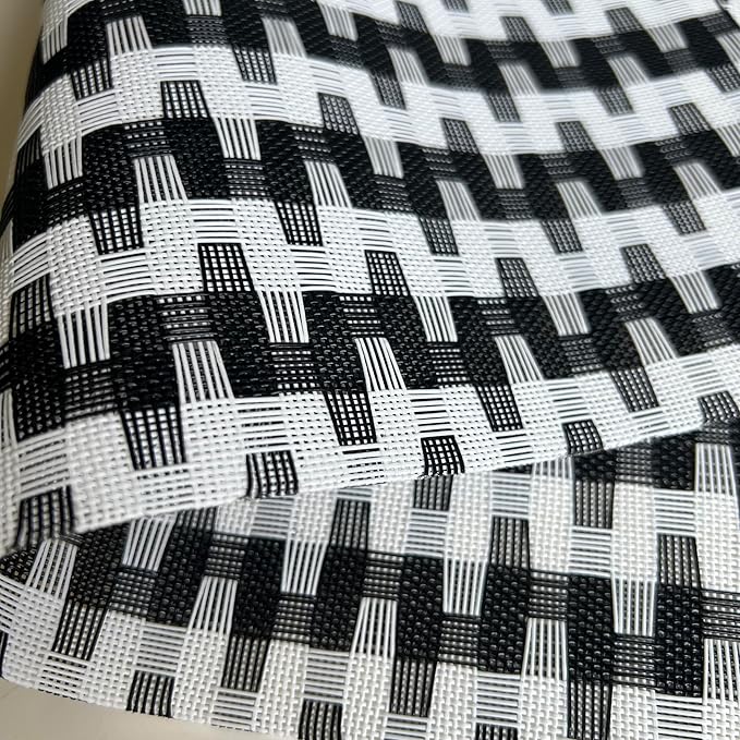 Placemat,Blending Color Durable Woven Vinyl Placemat Washable Heat-Resistant Anti-Skid Kitchen Dining Table Mats Set of 6, Black White