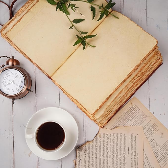 LEATHER VILLAGE Tree of Life Journal - 10 X 7 inches - Black - 200 Antique Deckle Edge Handmade Paper – Book of Shadows - Vintage Leather Bound Journal for Women & Men