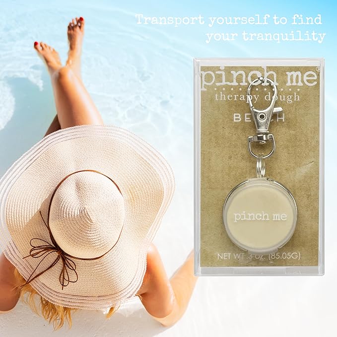 Pinch Me Therapy Dough Locket Combo - Holistic Aromatherapy Stress Relieving Putty – .3oz Clip-On Locket Scent + 3oz Dough Beach