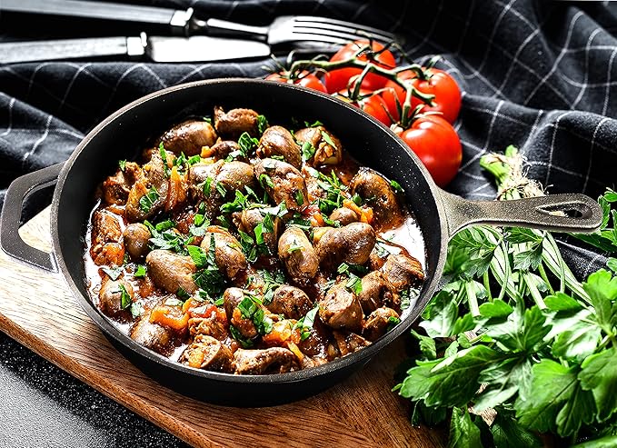 Utopia Kitchen Cast Iron Frying Pan 10.25 Inch, Cast Iron Chefs Pan, Pre Seasoned Skillet, Safe Grill Cookware for Indoor & Outdoor Use, Black