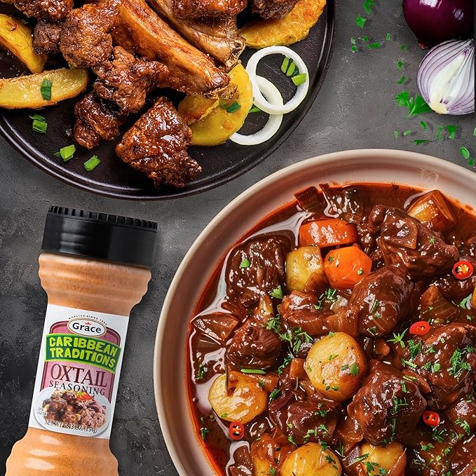 Grace Caribbean Traditions Oxtail Seasoning - 2 Pack - Caribbean Seasoning for Oxtail Meat - Jamaican Spices for Oxtail Soup - Jamaican Seasonings for Cooking