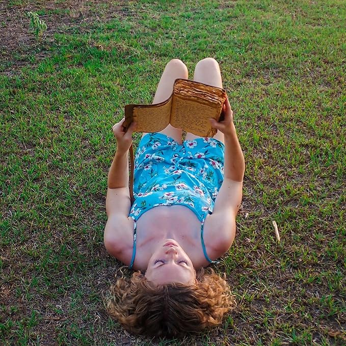 LEATHER VILLAGE Tree of Life Journal - 6 X 4 (A6) inches - Sun Tan - 200 Antique Deckle Edge Handmade Paper – Book of Shadows - Vintage Leather Bound Journal for Women & Men